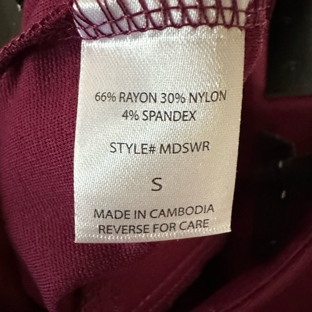 Dear Scarlett Magic High Waist Wide Leg Wine Pants-S-Business Chic Office Siren - Picture 5 of 9